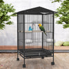 85CM Large Bird Cage Wheels With Brake 2 Perches Aviary Parrot Budgie Finch Canary