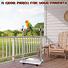 55-75cm Adjustable Height Parrot Perch Bird Stand with Wheels and Bowls