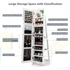 360° Rotating Lockable Mirror Jewelry Cabinet Armoire with Built-in LED Lights