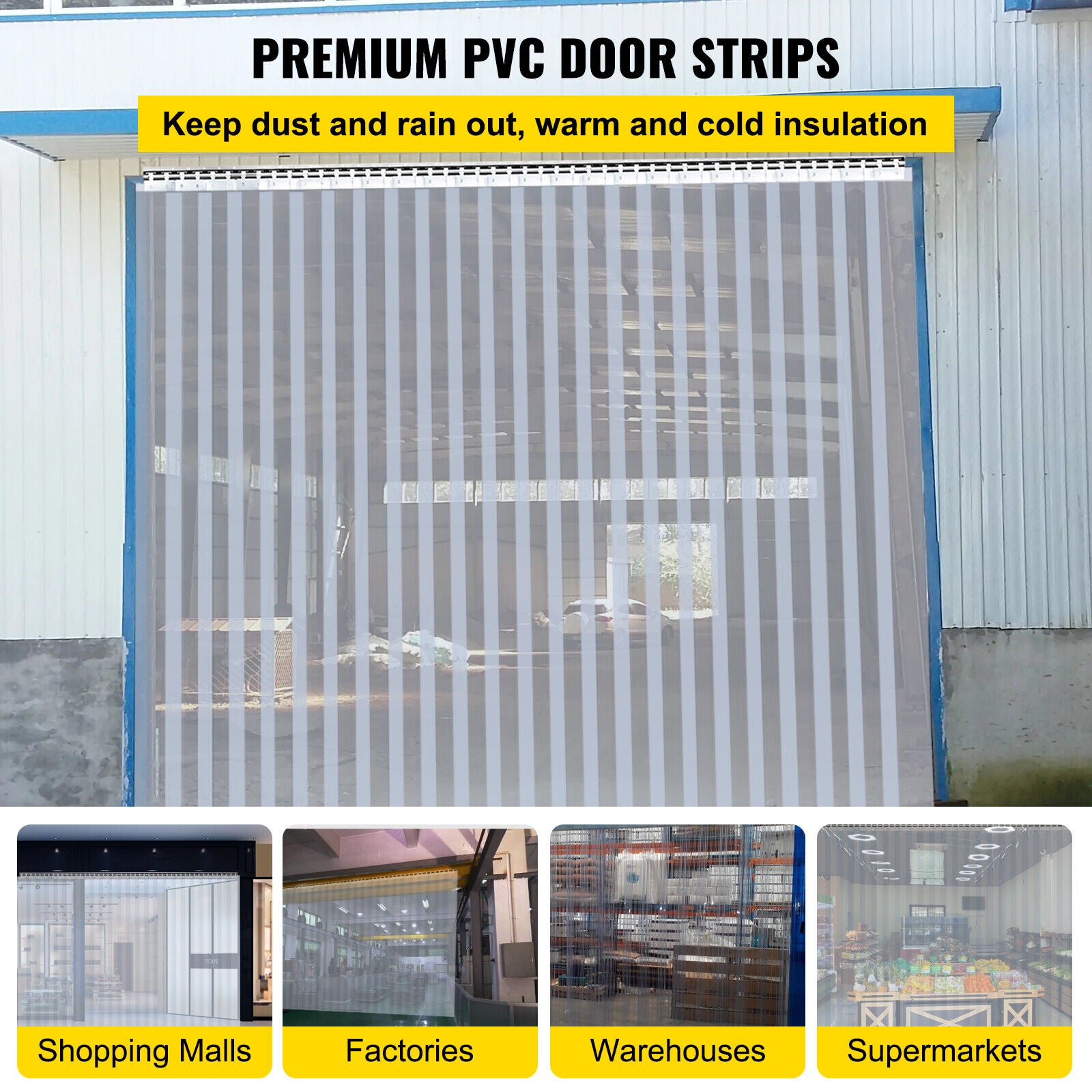 45m X 1.5mm x 200mm PVC Roll Strip Curtain Door Cool room