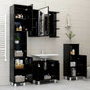 Bathroom Cabinet High Gloss Black Chipboard 30x30x179 cm