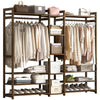 Bamboo Clothes Rack Garment Closet Storage Organizer