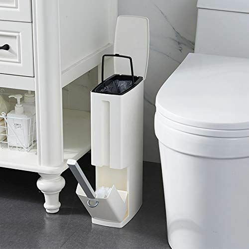 Trash Can Bathroom Garbage Bin With Toilet Brush Waste Basket