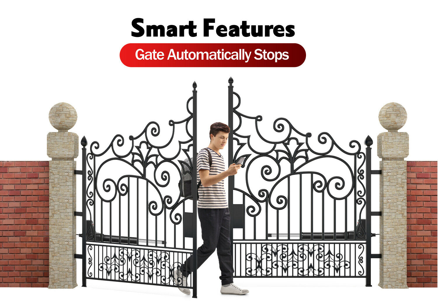 1000KG Swing Gate Opener Automatic Operator With 4 Remote