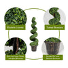 2Pcs 1.18 m Artificial Boxwood Spiral Faux Tree Plants