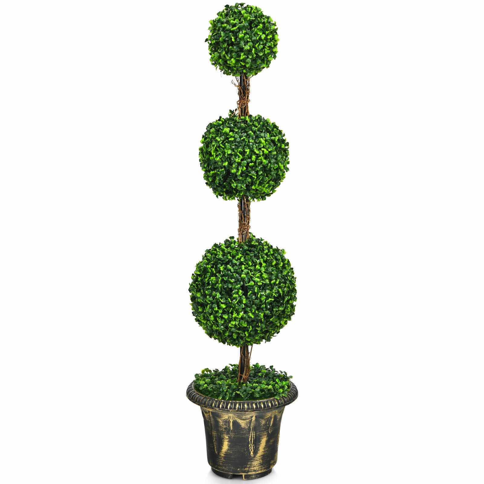 1.2 m 3-Ball Topiary Artificial Tree Fake Plants Pyramid Tree
