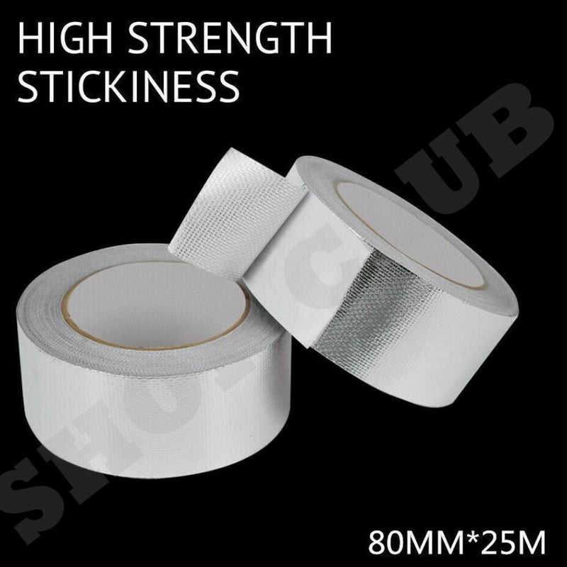 4 roll 8cm*25M Aluminium Foil Adhesive Sealing Tape Repairs Insulation Heating Duct