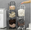 3- Tier Metal Wire Laundry Basket Dirty Clothes Storage Hamper