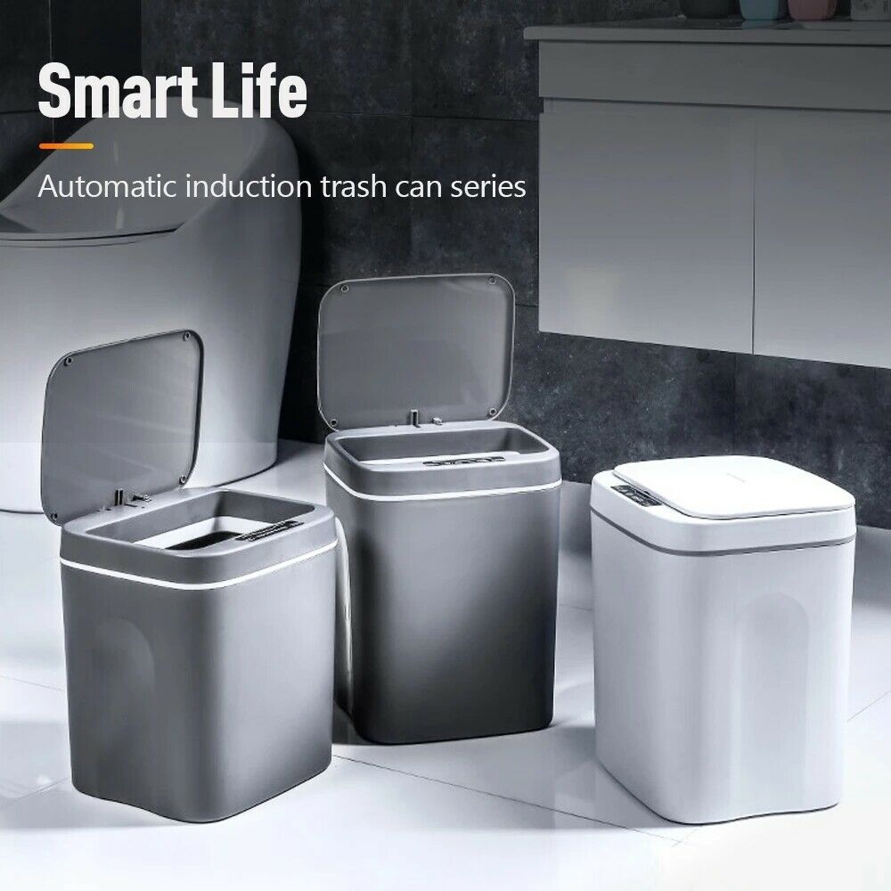 16L Smart Trash Bin Automatic Motion Sensor Rubbish Waste Bin