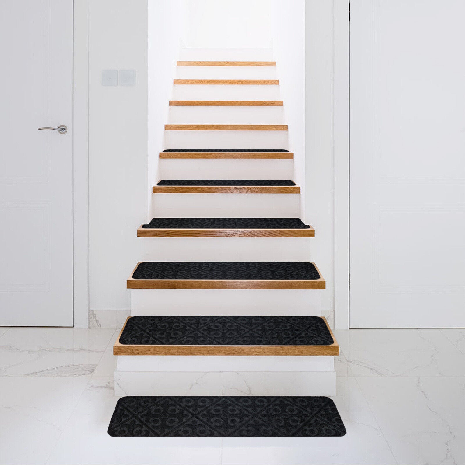 15Pcs 76 x 20cm Non-Slip Carpet Stair Treads Mats Stairway Carpets