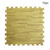 12pcs 12mm Thick Wood Grain Floor Mats Foam