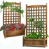 Large Wooden Planter Box Garden Raised Bed with High Trellis