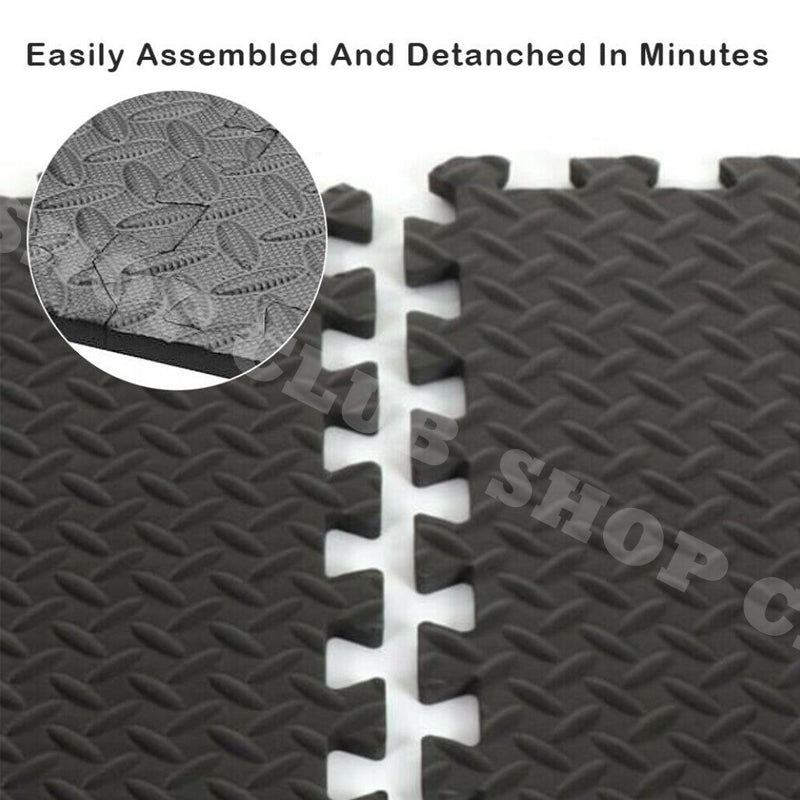 12pcs EVA Fitness Home Gym Interlocking Floor Puzzle Mat Jigsaw Gym Fitness 600x600x10mm