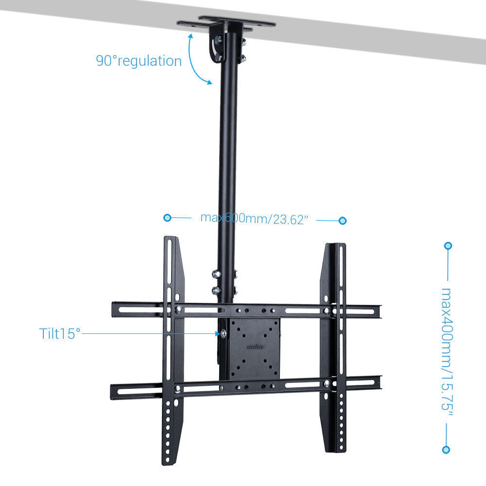 Ceiling TV Wall Mount Adjustable Roof Bracket Tilt 25-65" Inch Load 30KG