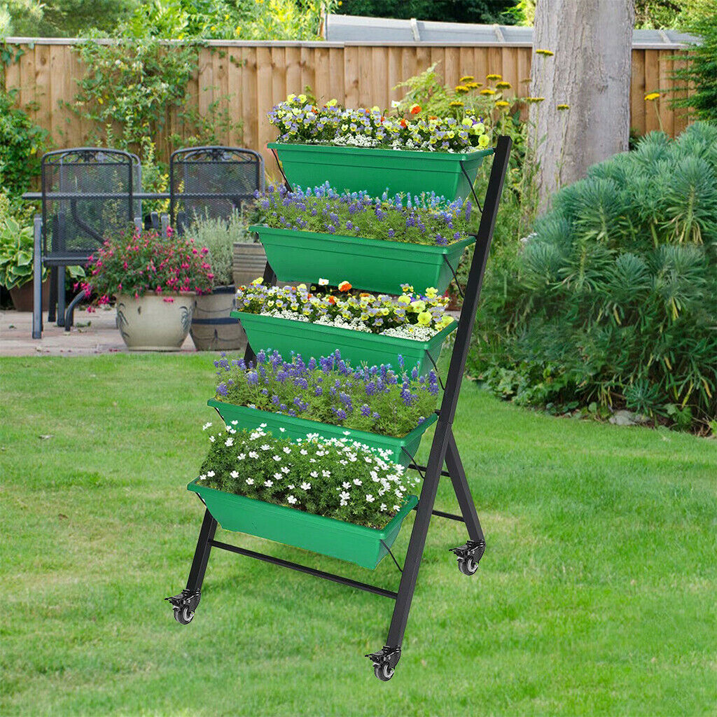 Rolling Vertical Raised Garden Bed Grow Herbs Vegetables Planter