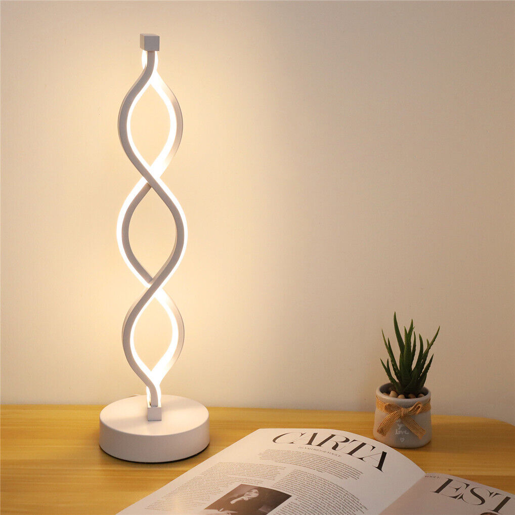 3-Way Dimmable Bedside Lamp Spiral LED Table Lamp
