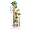 6 Tiers Plant Stand Metal Flower Pots Shelf Indoor Outdoor White+ Gold