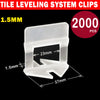2000pcs 1.5mm Tile leveling System Clips Levelling Spacer Tiling Tool Wall Floor