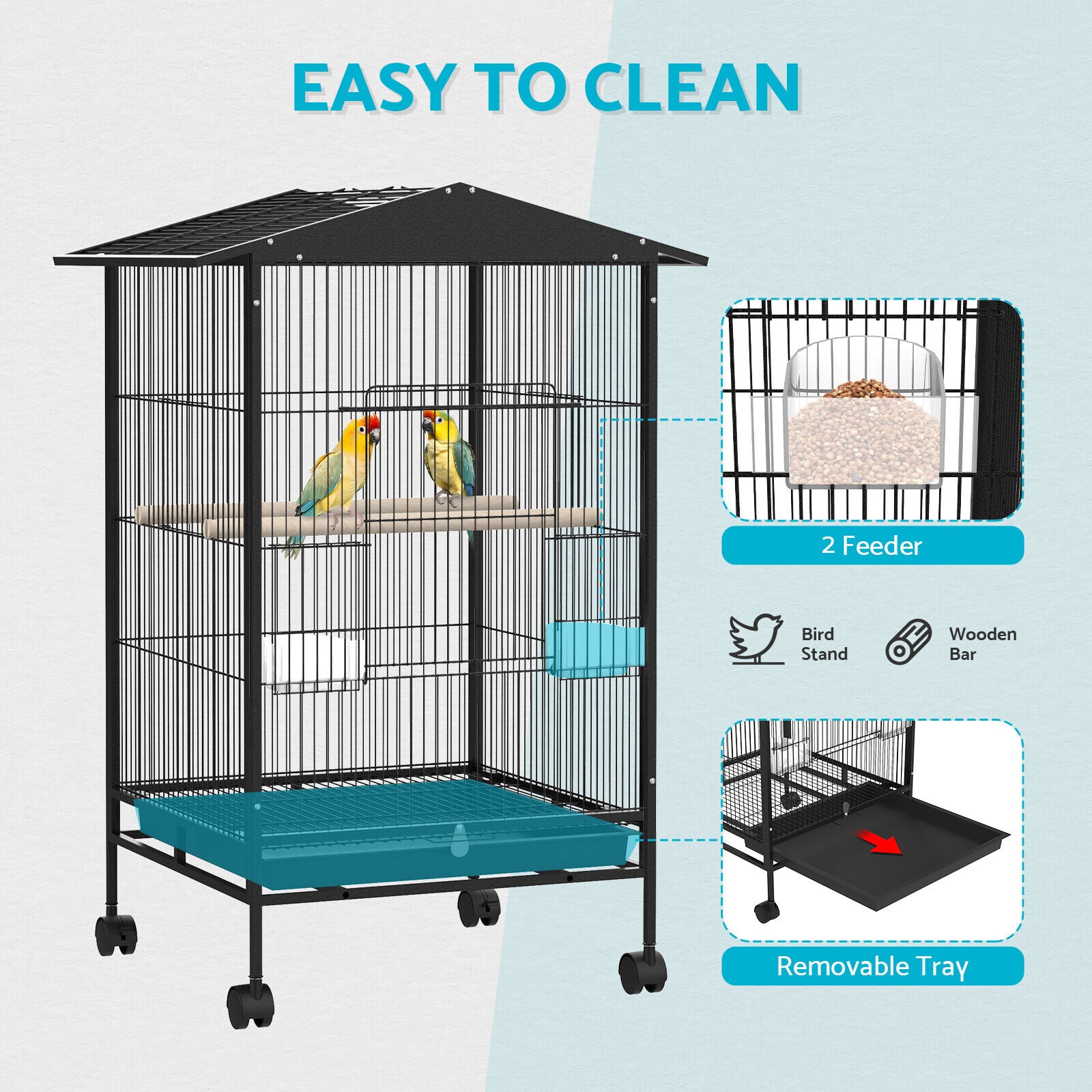 Illustration of Macaw Bird Cages With Primer Wheels