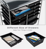 12 Drawers Rolling Storage Cart Paper Organizer Trolley