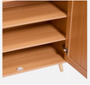5 Tiers Rattan Shoe Cabinet Shoe Organizer with 2 Doors and Adjustable Shelves