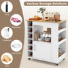 Kitchen Trolley Cart Rolling Kitchen Island With Storage and Towel Rack