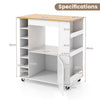 Kitchen Trolley Cart Rolling Kitchen Island With Storage and Towel Rack