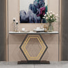120cm Modern Luxury Marble Entry Console Table Hallway Accent Table- White