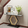120cm Modern Luxury Marble Entry Console Table Hallway Accent Table- White