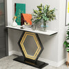 120cm Modern Luxury Marble Entry Console Table Hallway Accent Table- White