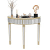 Half Moon Silver Mirror Console Table Narrow Side Sofa Table