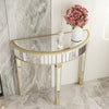 Half Moon Silver Mirror Console Table Narrow Side Sofa Table