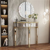 Half Moon Silver Mirror Console Table Narrow Side Sofa Table