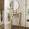 Half Moon Silver Mirror Console Table Narrow Side Sofa Table