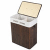 Bamboo Laundry Hamper Basket Clothes Storage - Dark Brown