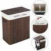 Bamboo Laundry Hamper Basket Clothes Storage - Dark Brown