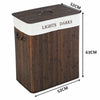 Bamboo Laundry Hamper Basket Clothes Storage - Dark Brown