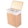 Bamboo Laundry Hamper Basket Clothes Storage - Natural Brown