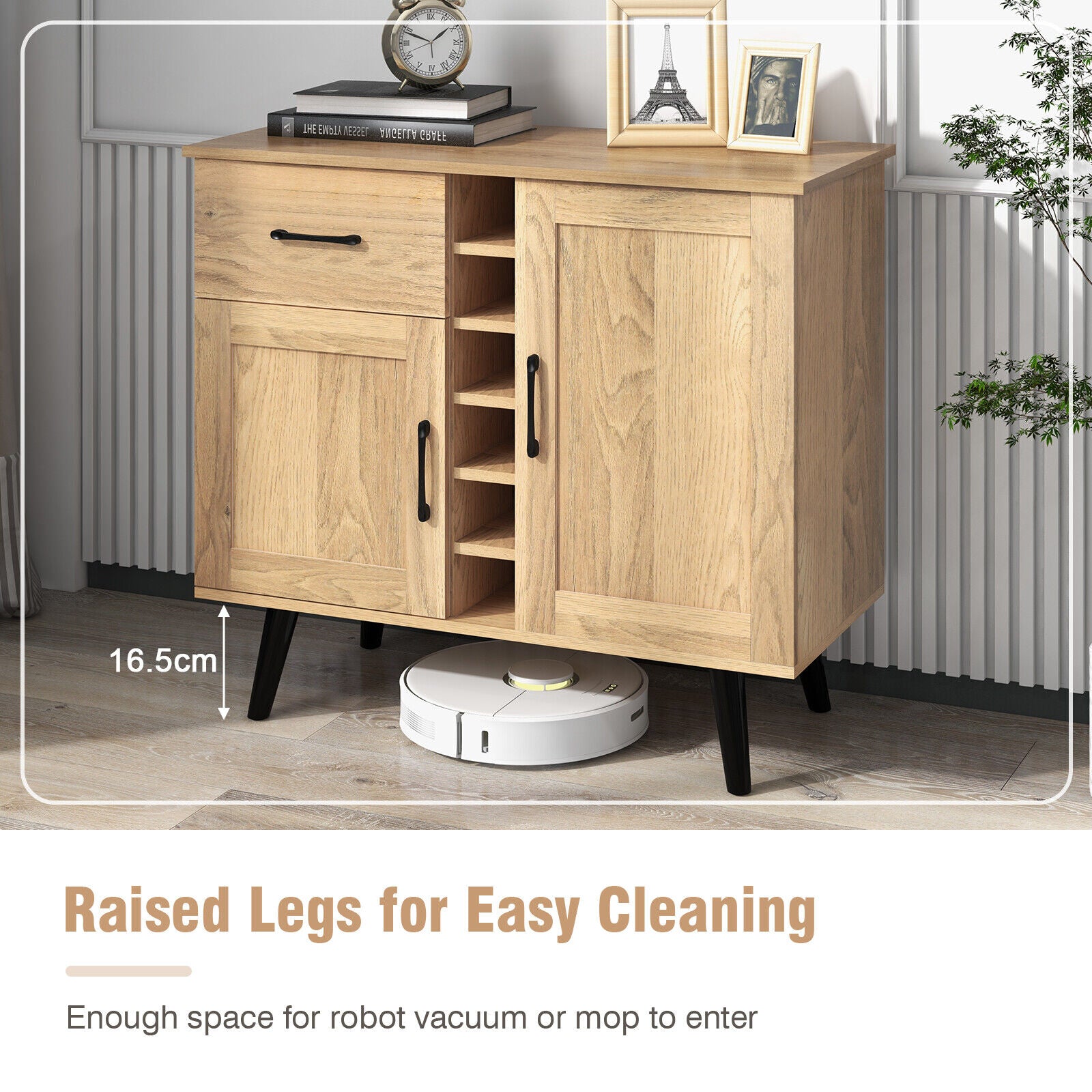 Heavy Duty 2-Door Wine Bar Cabinet Kitchen Sideboard Buffet