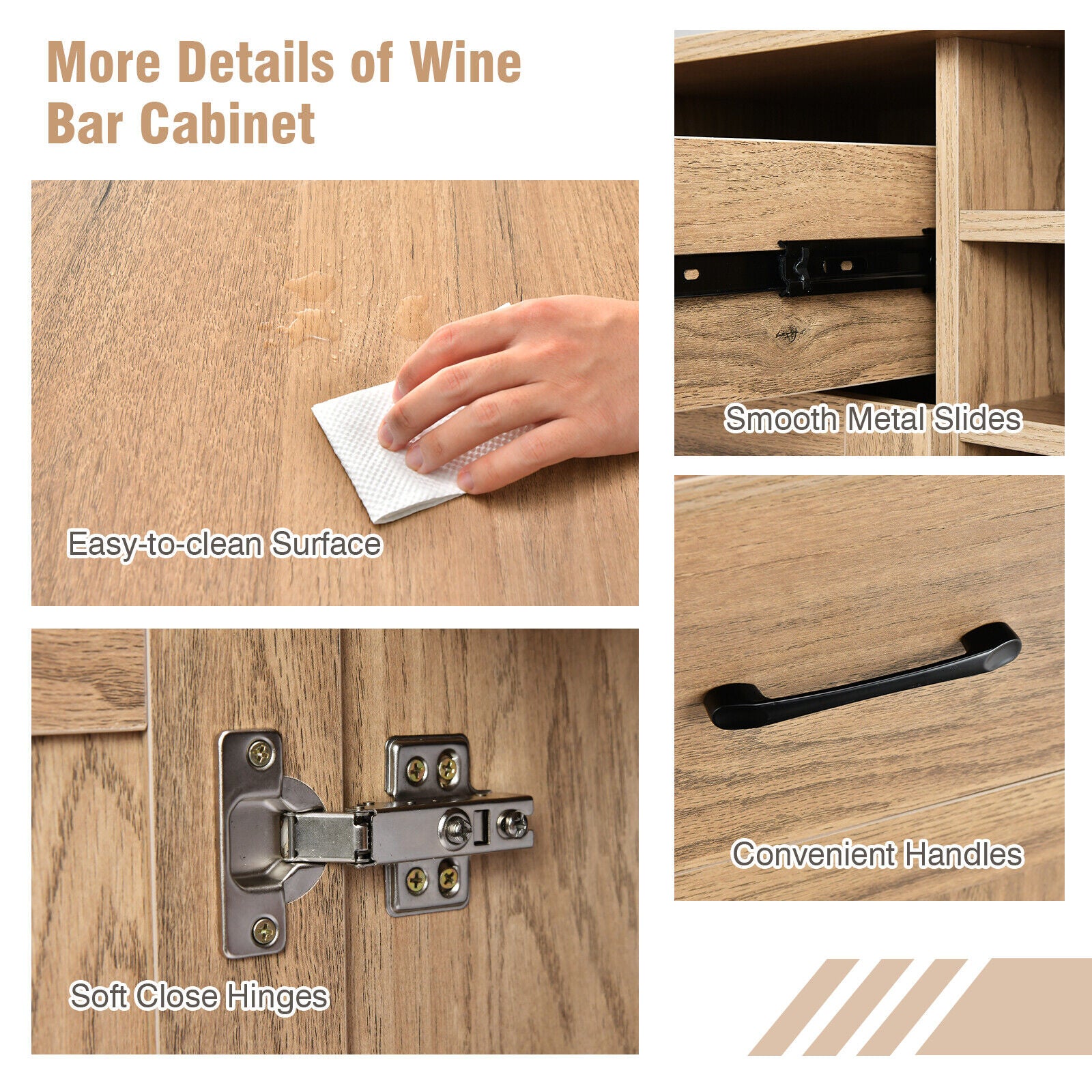 Heavy Duty 2-Door Wine Bar Cabinet Kitchen Sideboard Buffet