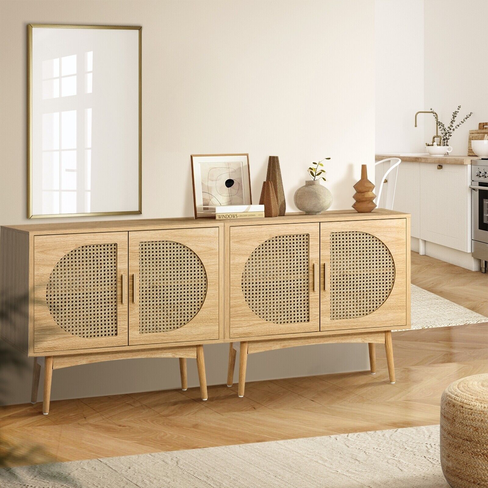 Sideboard Cabinet Buffet Rattan Cupboard Hallway