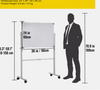 60x90cm Double Sided Mobile Magnetic Whiteboard Rotatable Dry Erase Board