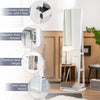 360° Rotating Lockable Mirror Jewelry Cabinet Armoire with Built-in LED Lights