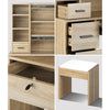 Dressing Table Stool Set Makeup Slide Mirror Drawers 10 LED Bulbs- Natural