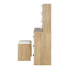 Dressing Table Stool Set Makeup Slide Mirror Drawers 10 LED Bulbs- Natural
