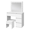 Load image into Gallery viewer, Dressing Table Vanity Set Stool Makeup LEDs Mirror Jewellery Organizer