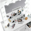 Dressing Table Vanity Set Stool Makeup LEDs Mirror Jewellery Organizer