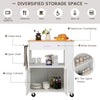 Load image into Gallery viewer, Kitchen Island Trolley Rolling Serving Cart Utility Storage Cart With Shelf - White
