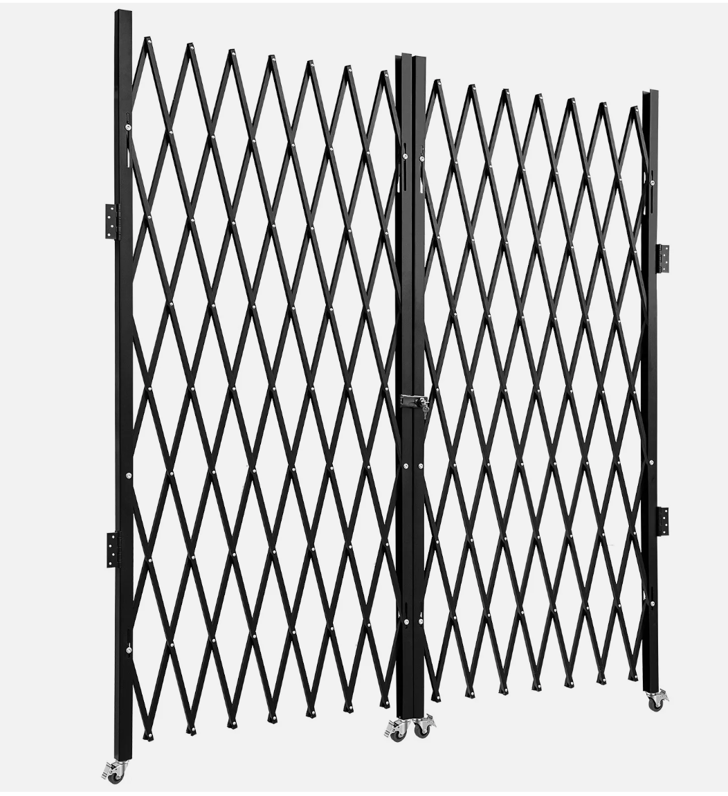 154cm H x 310cm W Double Folding Security Gate Folding Door Gate Scissor Gate