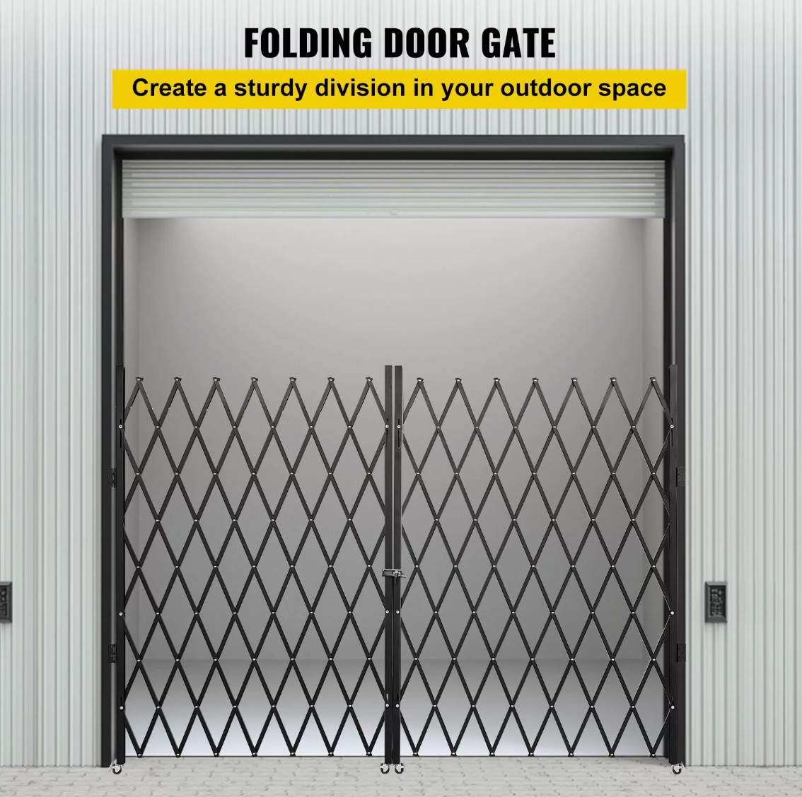 154cm H x 310cm W Double Folding Security Gate Folding Door Gate Scissor Gate
